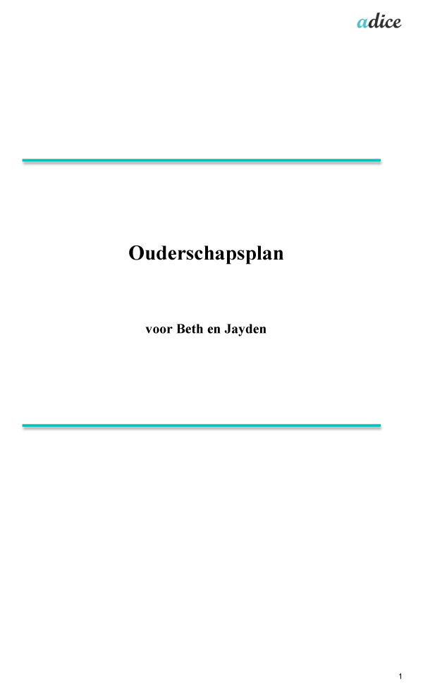 Voorbeeld ouderschapsplan